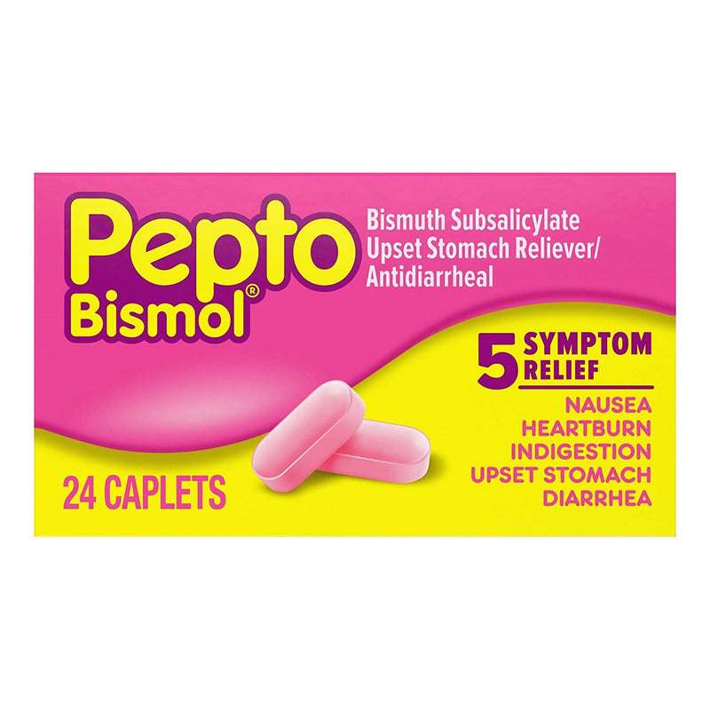 Pepto-Bismol Bismuth Subsalicylate Caplets (Box of 24) 