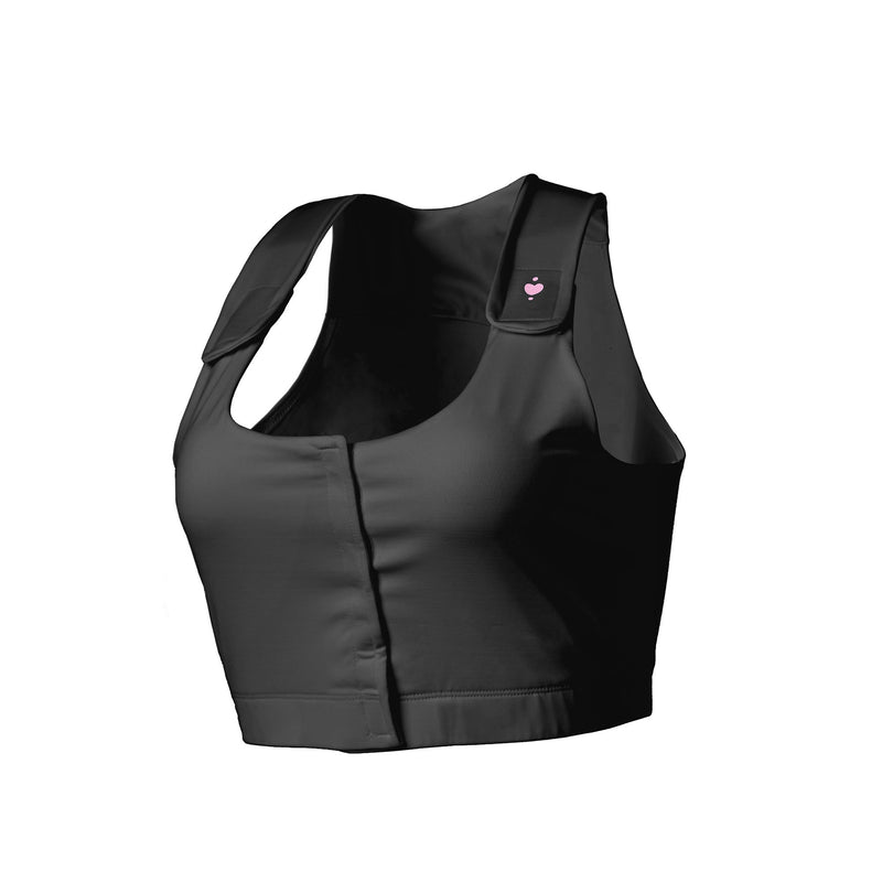 heart&core Sports and Medical LLC Serena Post Surgical Bra, Black, X-Large (36/CS)