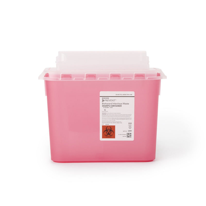 McKesson Brand McKesson Prevent Two-Piece Sharps Container, 5.4 Quart, 11 x 12 x 4-3/4 Inch (20/CS) 