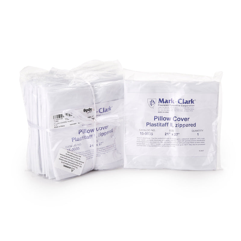Mark-Clark White 4 mil Plastistaff Pillow Cover With Zip, 21 x 27 Inch (Case of 12)