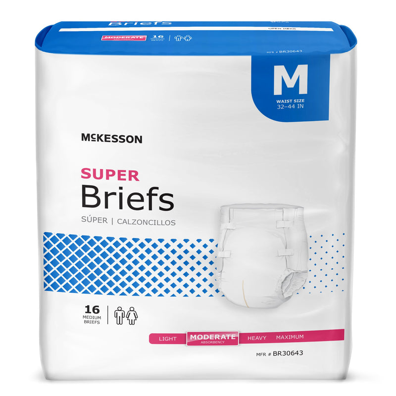 McKesson Super Moderate Absorbency Incontinence Briefs, Medium (Case of 96)