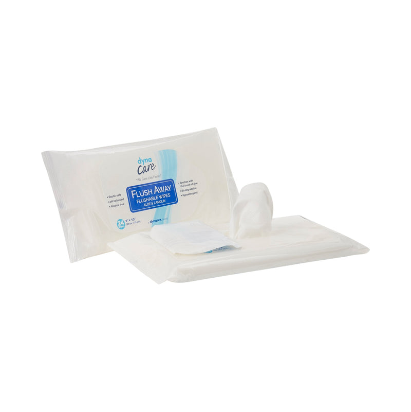 Dynarex Dynarex Flush Away Personal Wipes, Adult, Soft Pack, Aloe/Lanolin (24/CS) 