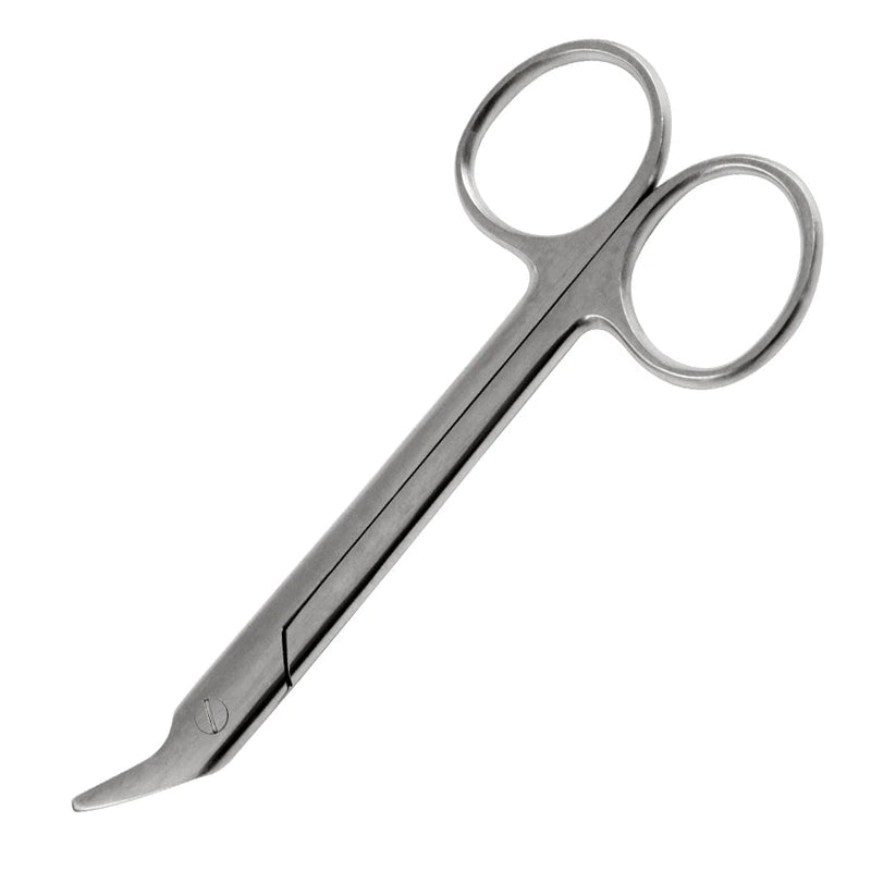 Sklar Sterile Suture Wire Cutting Scissors (TAA Compliant) - 4-3/4", Angled, Serrated, Disposable, CS 25 - 96-2519taa 