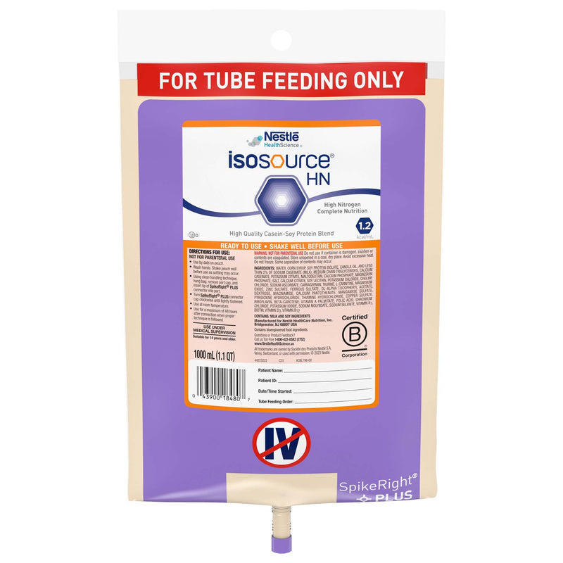 Isosource HN Tube Feeding Formula, 33.8 oz. Bag (Case of 6)