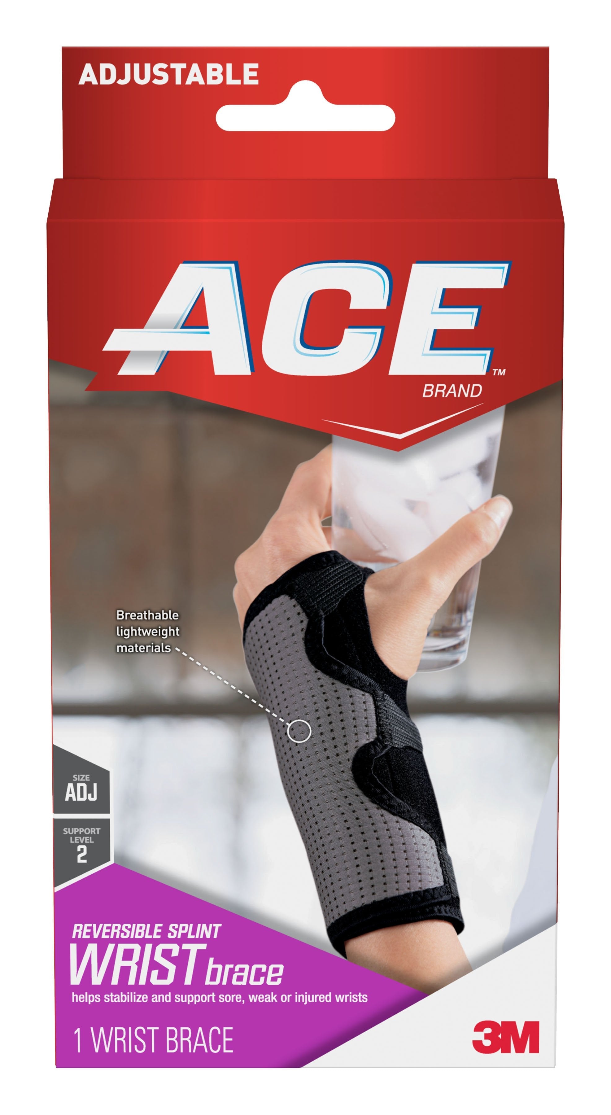 3M Company 3M Ace Wrist Brace, Reversible, Left or Right Hand (12/BX) 