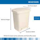 McKesson Waste Can with Step-On Pedal, Plastic, Beige, 15.16 x 14.37 x 18.9 Inch (Case)