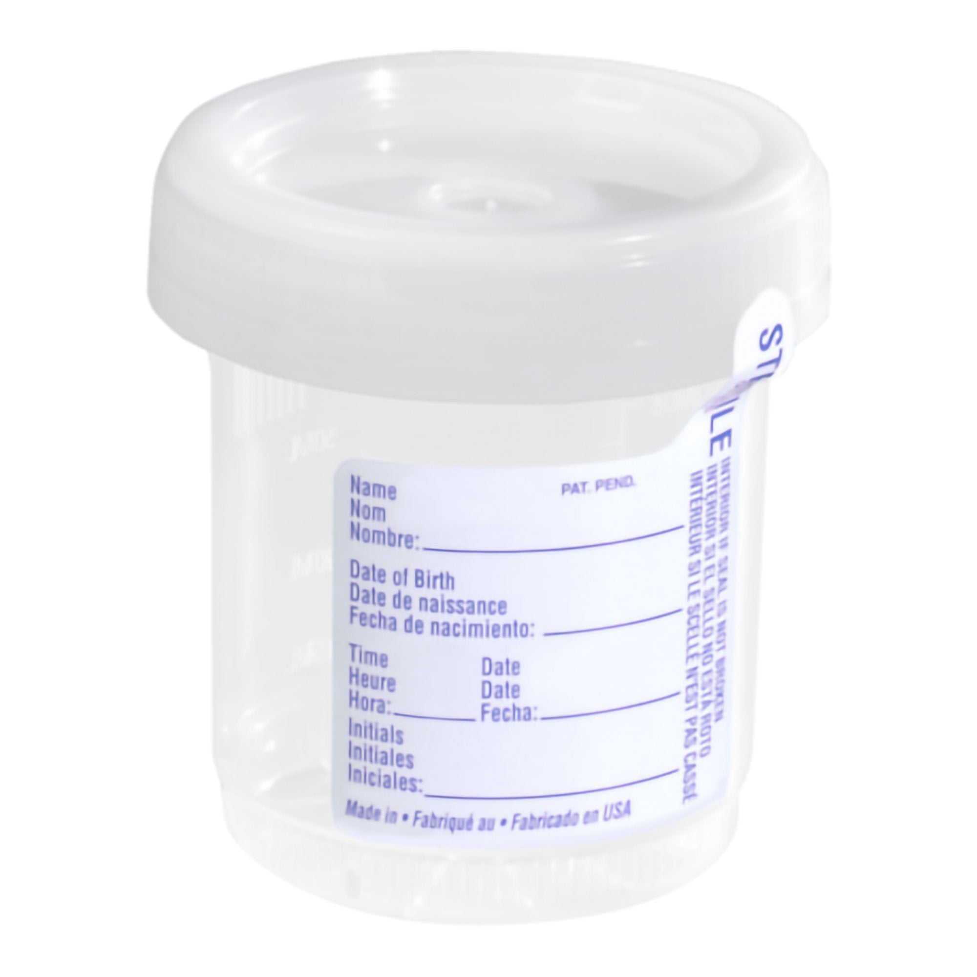 Sarstedt Specimen Container 65 mm Opening 90 mL (3 oz.) Screw Cap Sterile (400/CS) 