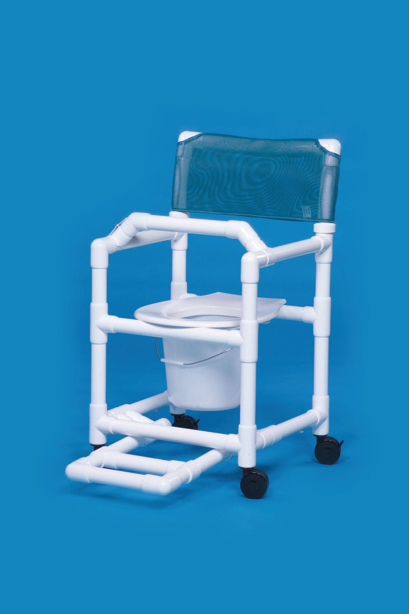 Commode / Shower Chair Standard Fixed Arms PVC Frame Mesh Backrest 17-1/4 Inch Seat Width 300 lbs. Weight Capacity (Each)