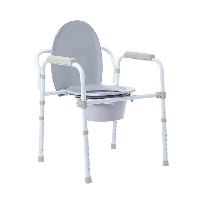 McKesson Folding, Fixed Arm, Steel Commode Chair, 17 – 23 Inch (Each)
