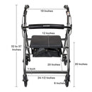 McKesson Brand McKesson Folding Aluminum Four-Wheel Rollator, Silver 