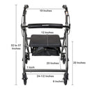 McKesson Brand McKesson Folding Aluminum Four-Wheel Rollator, Silver