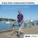 drive Aluminum Dual Release Folding Walker, 32 – 39 Inch Height
