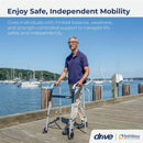 drive Aluminum Dual Release Folding Walker, 32 – 39 Inch Height