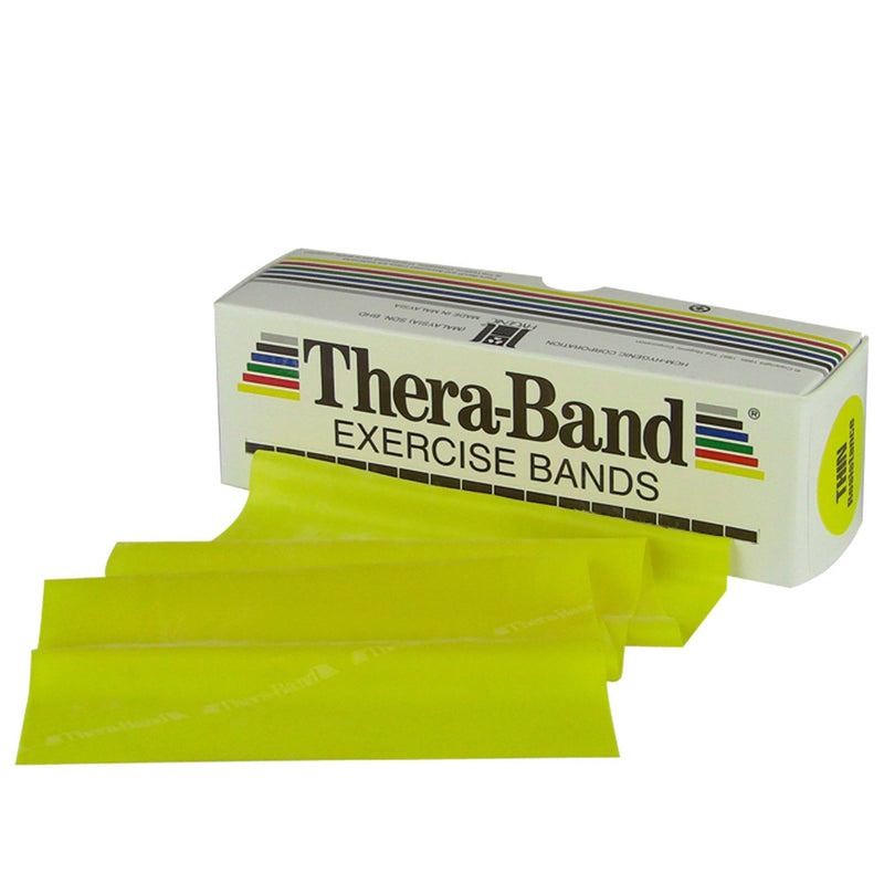 Fabrication Enterprises TheraBand Exercise Resistance Band, Yellow, 5 Inch x 6 Yard, X-Light Resistance 