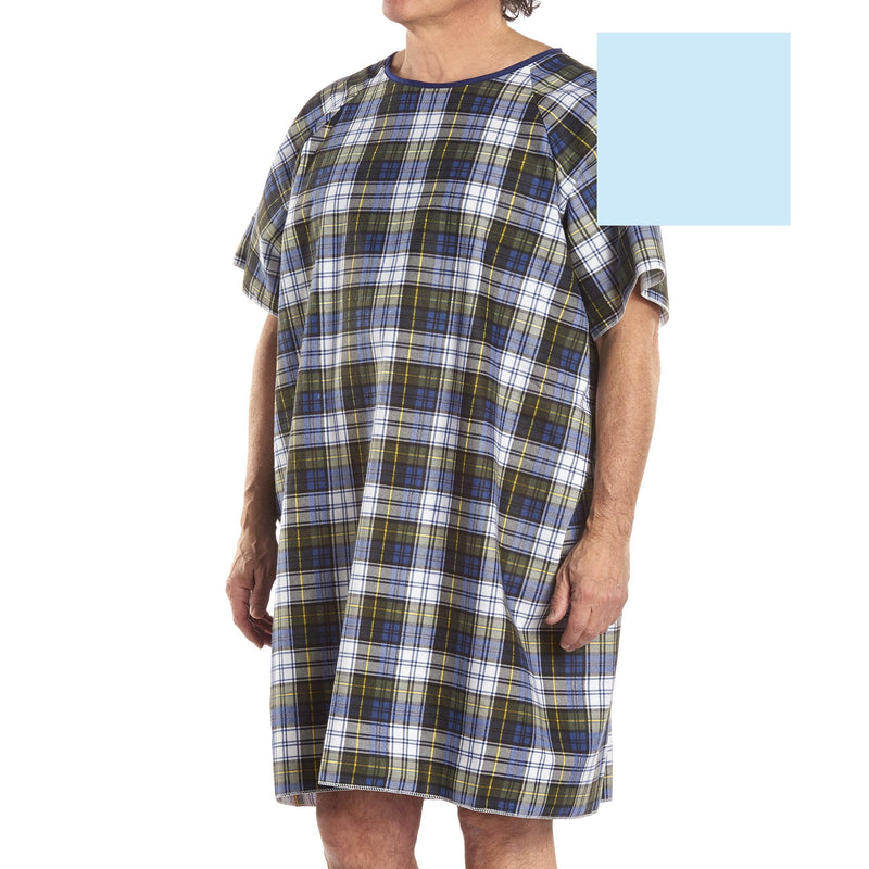 Salk Inc TieBack Patient Exam Gown, Blue 
