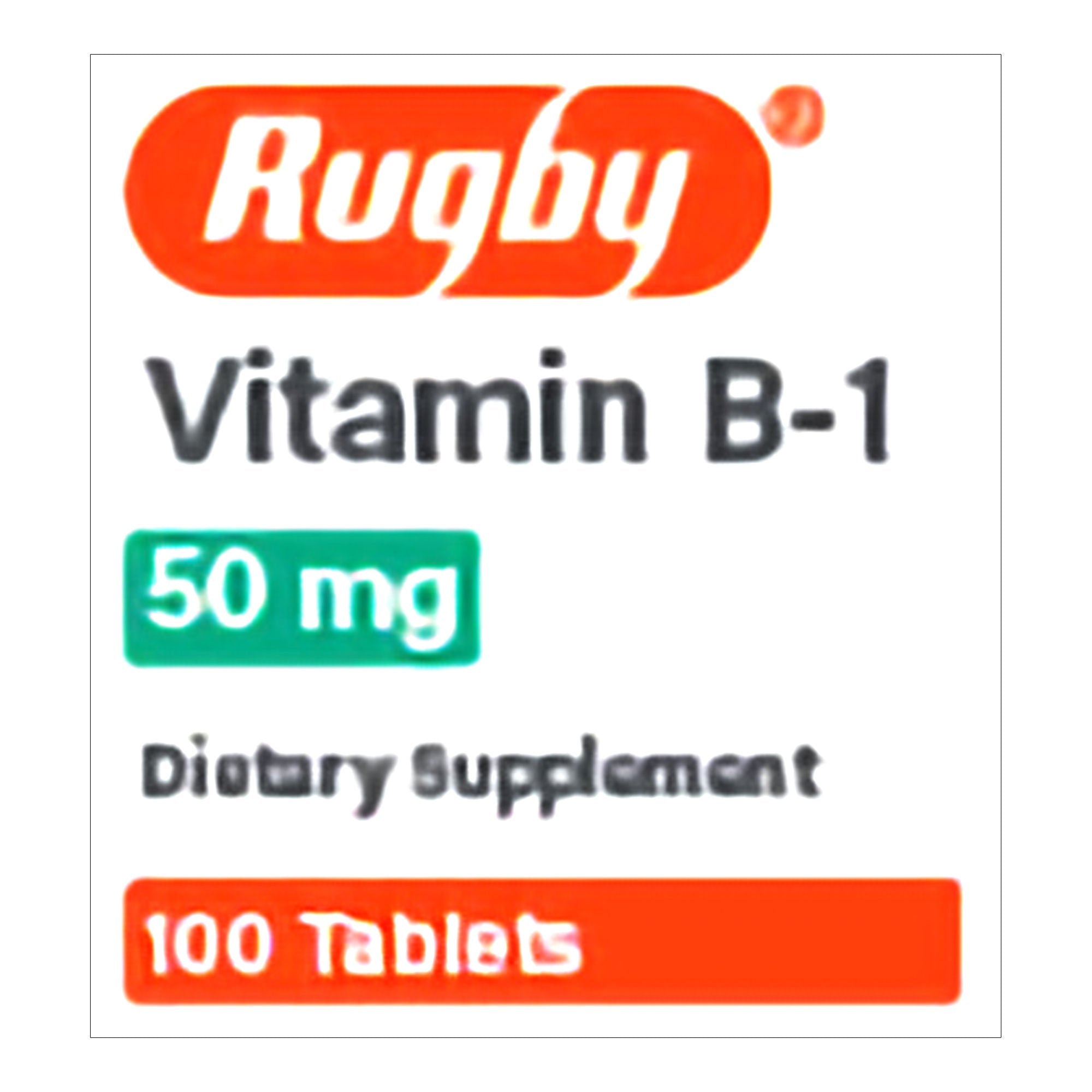 Rugby 50 mg Vitamin B-1 Dietary Supplement (Bottle of 100) 