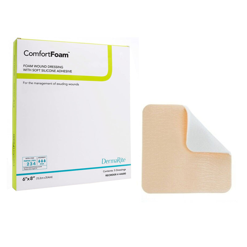 Sion Brands LLC ComfortFoam Silicone Adhesive without Border Silicone Foam Dressing, 6 x 8 Inch (5/BX) 
