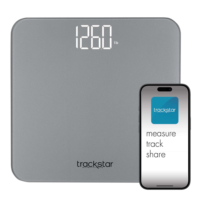 Floor Scale Trackstar Digital Display 440 lbs. Weight Capacity Gray Battery Operated