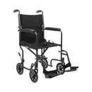 McKesson Brand McKesson Lightweight Transport Chair, Black with Silver Vein Finish 