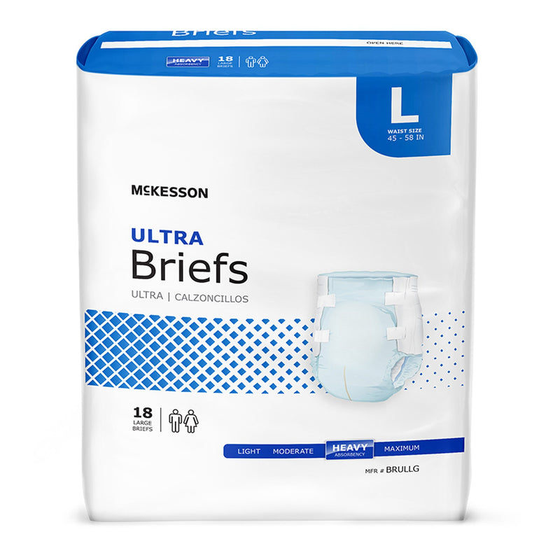 McKesson Ultra Heavy Absorbency Incontinence Brief, Large (Case of 4)