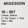 McKesson Nonsterile Blue Procedure Towels, 13 x 18 Inch (Case of 500)