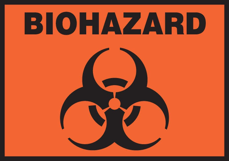 Accuform Signs Biohazard Pre-Printed Label, 5 x 3-1/2 Inch (Pack of 5)