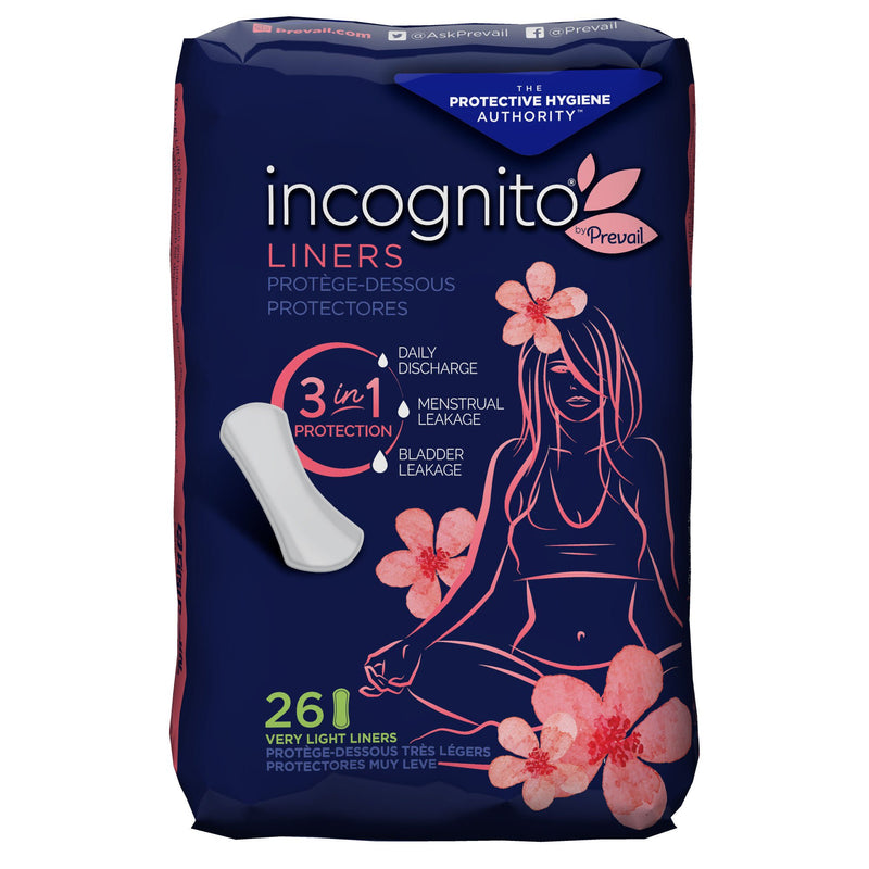 Incognito by Prevail Panty Liners, Very Light (Case of 156)