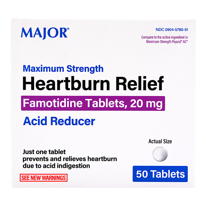 Major Famotidine Antacid, Maximum Strength (Bottle of 50)