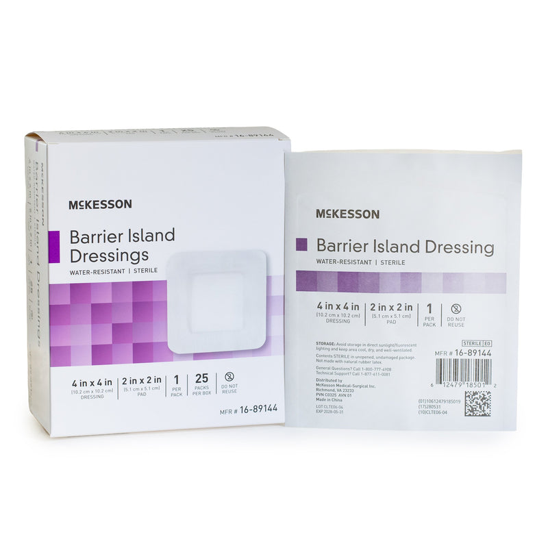 McKesson Composite Barrier Island Dressing, 4 x 4 Inch (Case of 100)