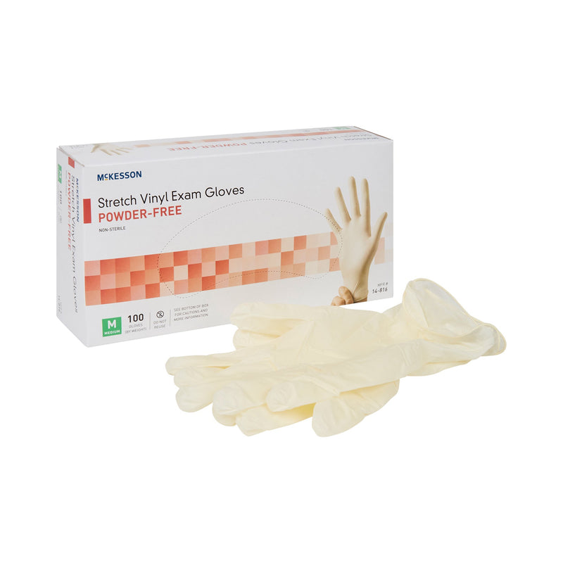 McKesson Stretch Vinyl Exam Glove, Medium, Ivory (Case of 1000)