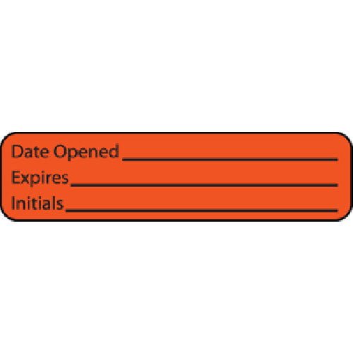 Pre-Printed / Write On Label MedVision Auxiliary Label Orange Paper DATE OPENED____/EXPIRE___/Initials Black Quality Control Label 5/16 X 1-1/4 Inch (Roll of 760)