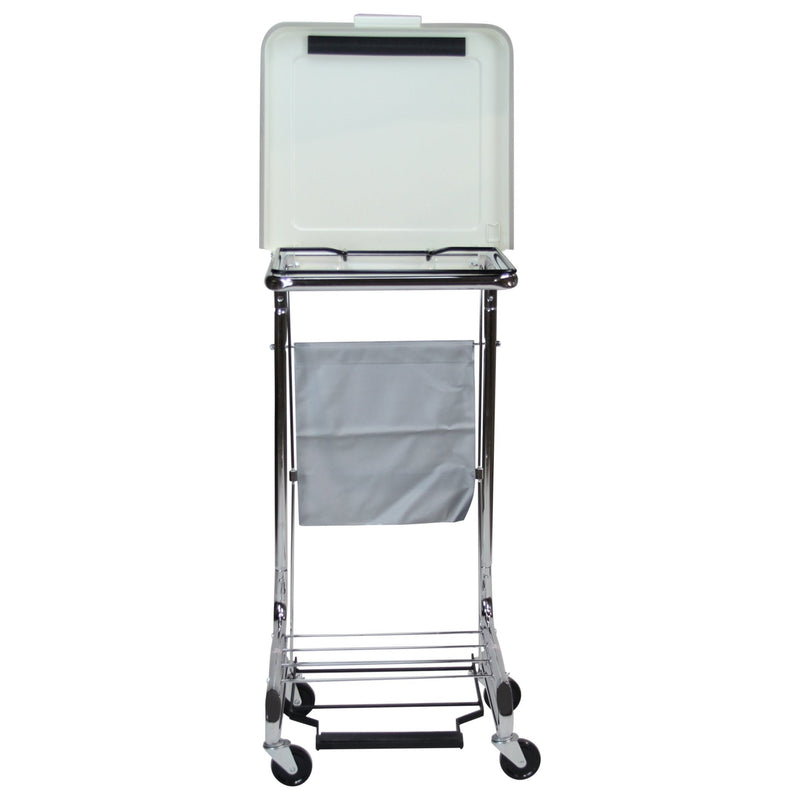 Blickman Hamper Stand Blickman Rolling Square Opening 36 to 42 gal. Capacity Foot Pedal Poly-Coated Steel Lid 