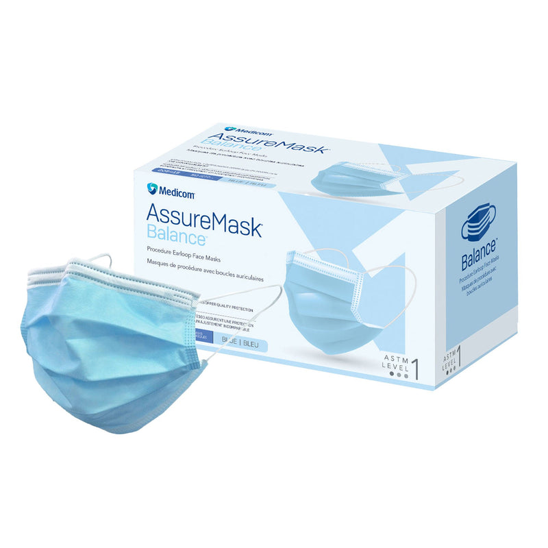 Procedure Mask AssureMask Balance ASTM Level 1 Earloops One Size Fits Most (Case of 500)