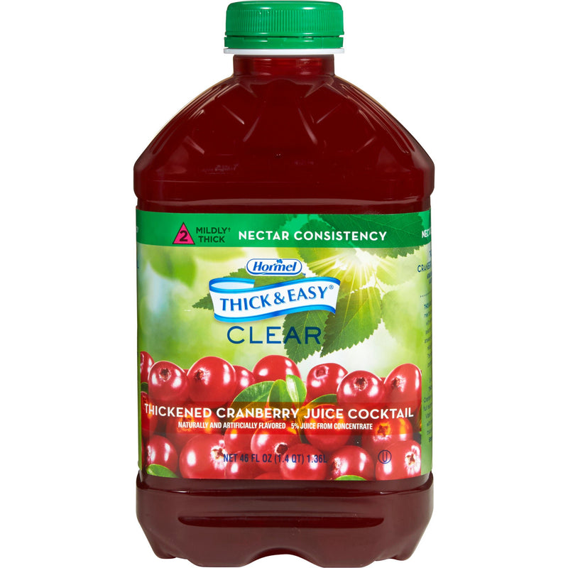 Thick & Easy Nectar Consistency Cranberry Thickened Beverage, 46-ounce bottle (Case of 6)
