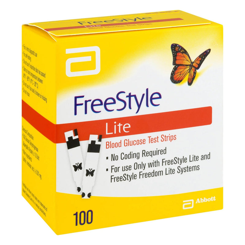 Blood Glucose Test Strips FreeStyle Lite 100 Strips per Pack For Freestyle Lite  Monitor System (Case of 1200) 