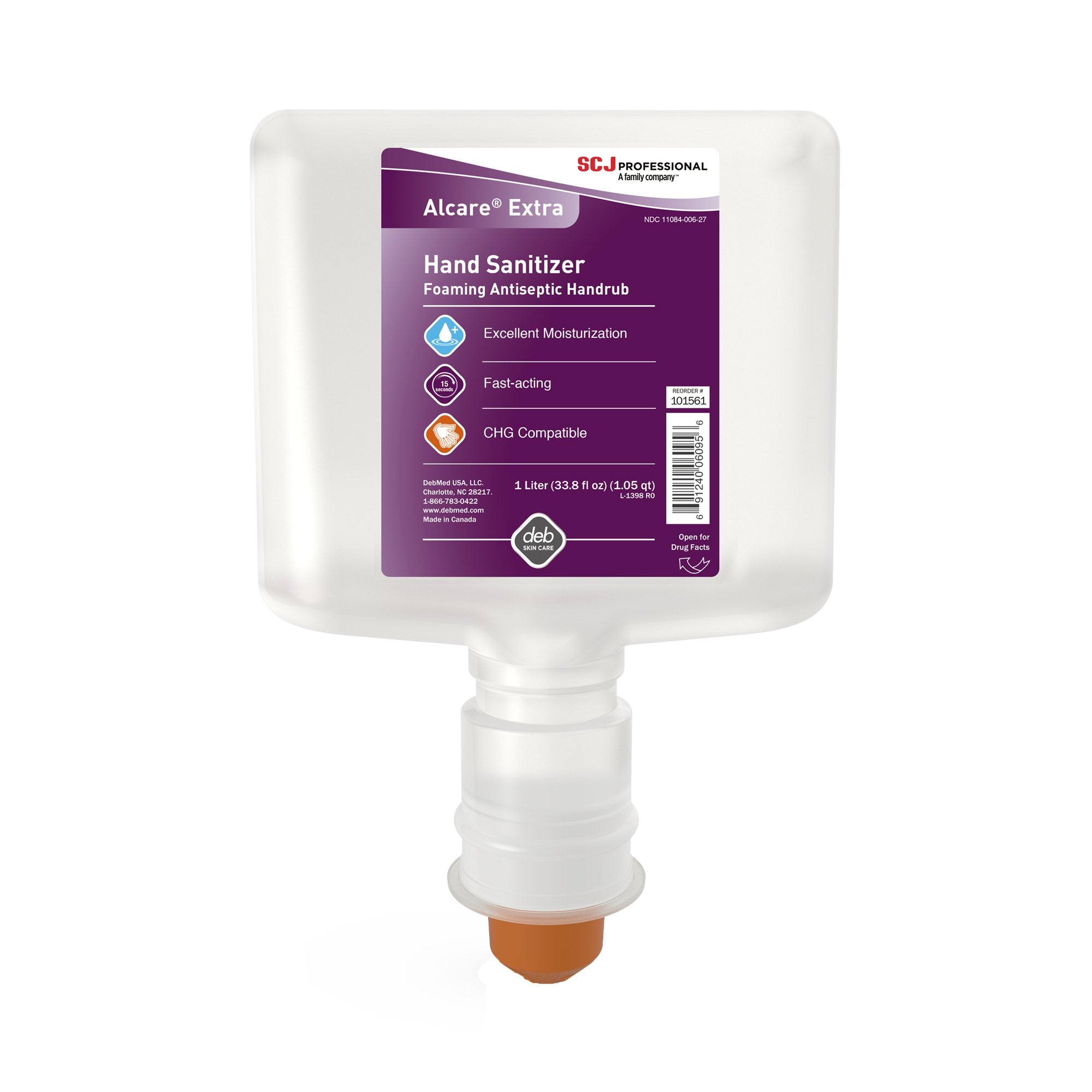 SC Johnson Professional USA Inc Alcare Extra Foaming Hand Sanitizer, 1000 mL Refill, Unscented (6/CS)