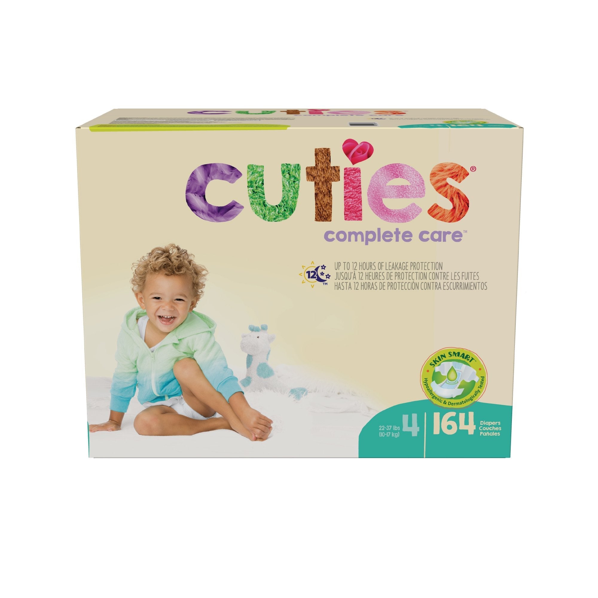First Quality Products LLC Cuties Complete Care Diaper, Size 4 (164/CS) 