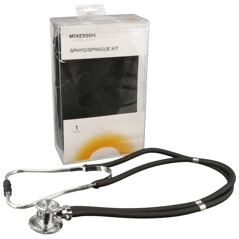 McKesson Lumeon Aneroid Sphygmomanometer/Sprague Kit, Black (Case of 10)