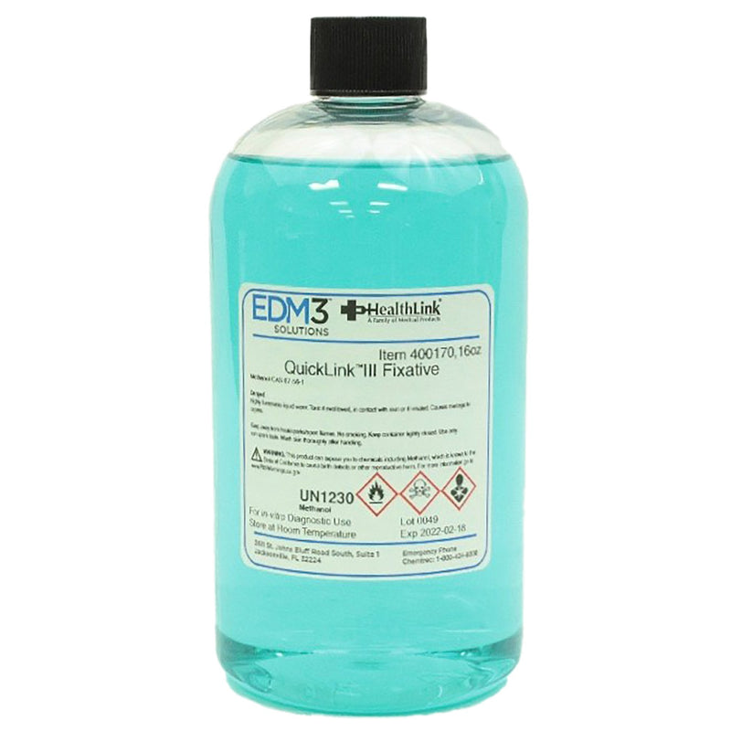 EDM 3 LLC Hematology Reagent Quicklink III Methanol / Fast Green FCF Tissue Processing / Staining 99 to 100% 16 oz.