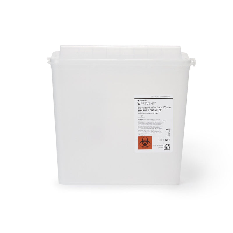 McKesson Brand McKesson Prevent Sharps Container, 1-1/4 Gallon, 10-3/4 x 10-1/2 x 4-3/4 Inch (20/CS) 