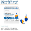 McKesson Pressure Activated Safety Lancets, 26 Gauge, Blue (Case of 2000)