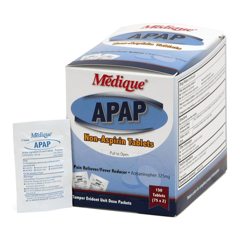 APAP Acetaminophen Pain Relief (Box of 75 Packs)