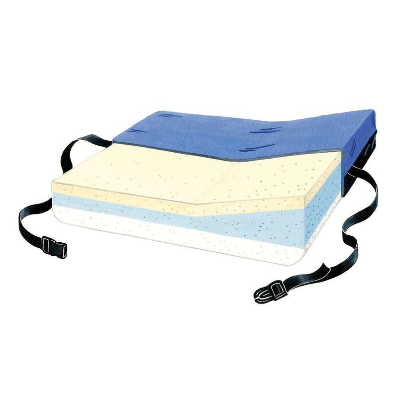 SkiL-Care Foam Seat Cushion, 18 x 16 x 5 Inch, Blue (Each)