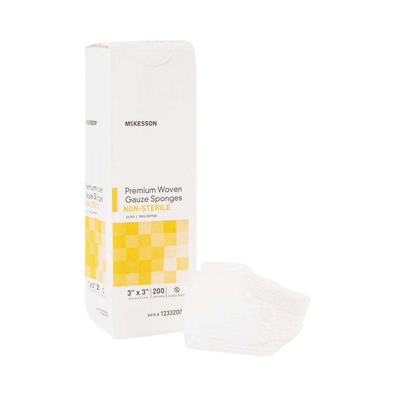 McKesson Gauze Sponge, 3 x 3 Inch, 12-Ply (Case of 4000)