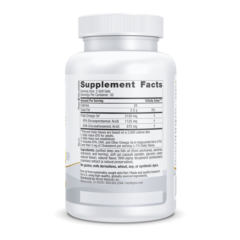 Nordic Naturals ProOmega 2000 EPA/DHA Dietary Supplement, Lemon Flavor