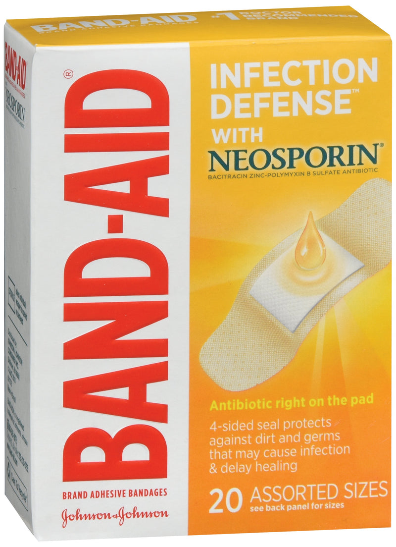 Band-Aid Infection Defense Bandages, Assorted Sizes (Case of 480)