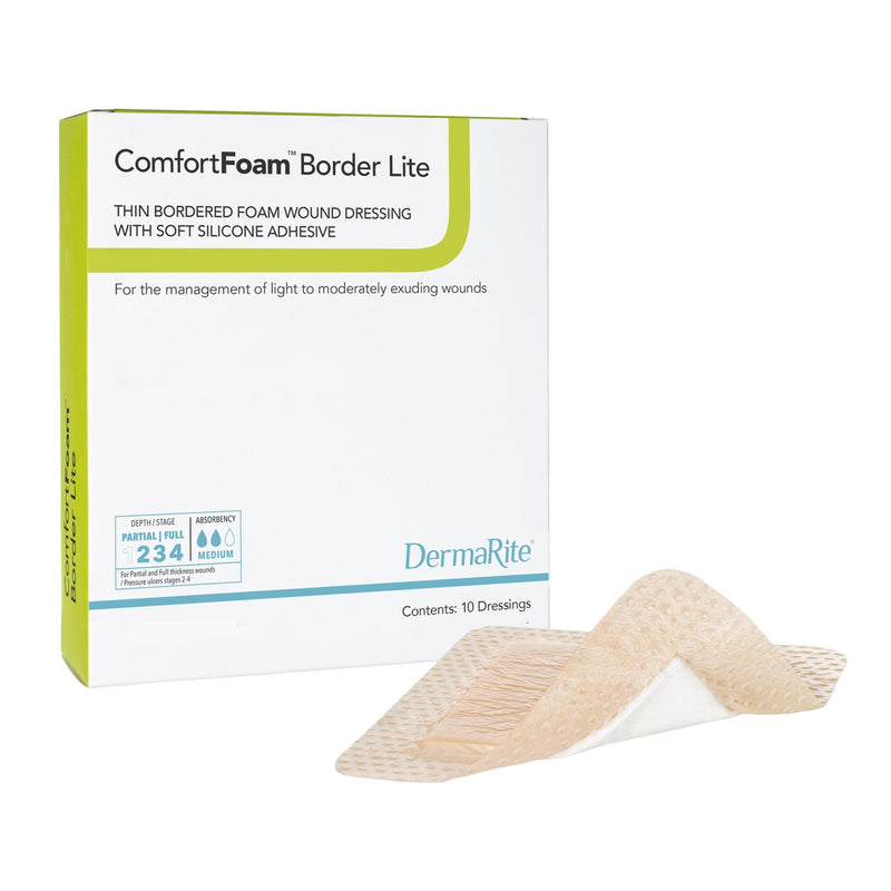 Sion Brands LLC ComfortFoam Border Lite Thin Bordered Foam Wound Dressing, 2 x 2 Inch (10/BX) 