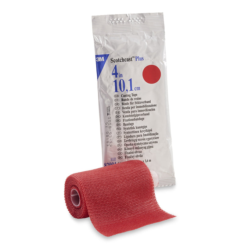 3M Scotchcast Plus Red Cast Tape, 4 Inch x 4 Yard (Case of 10)