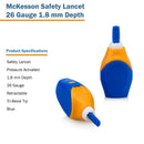 McKesson Pressure Activated Safety Lancets, 26 Gauge, Blue (Case of 2000)