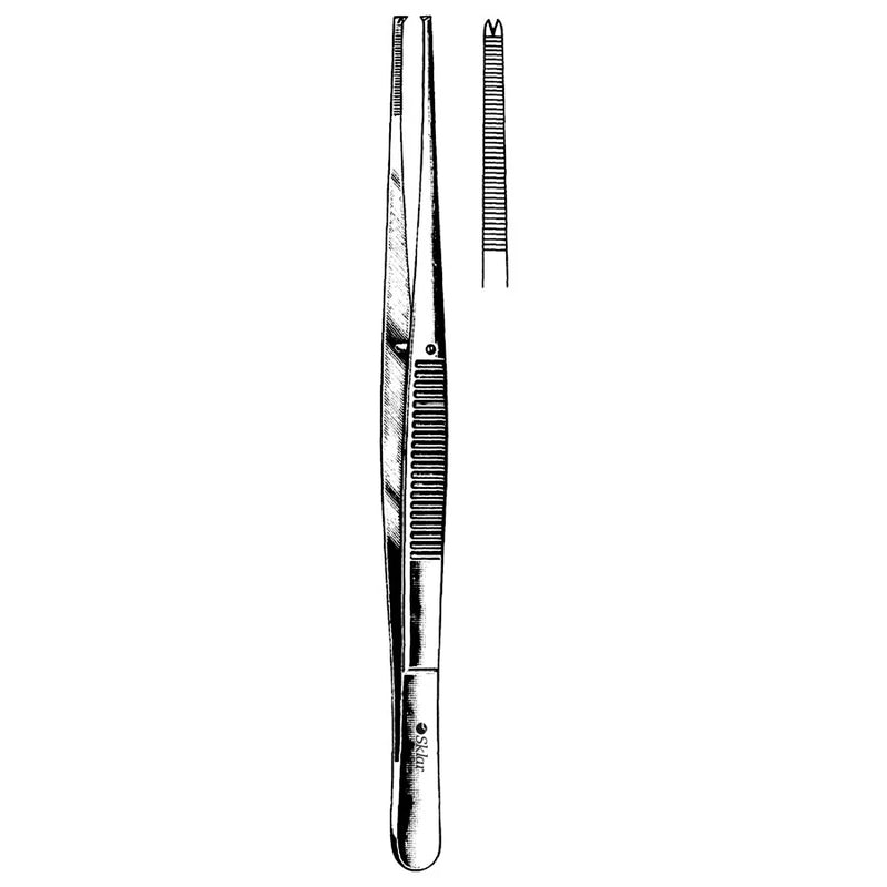 Sklar Brophy Tissue Forceps, Serrated, 1x2 Teeth, Straight 8" - 50-2652